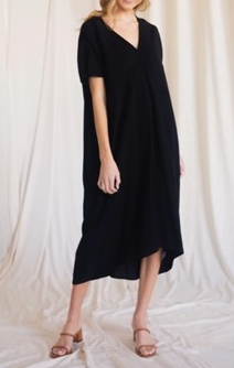 Black Short Sleeve Tunic Dress