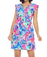 Sun Protection Capped Sleeve Dress
